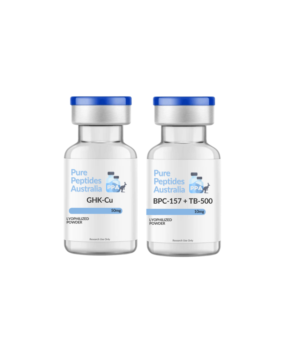 Glow Bundle – BPC-157 + TB-500 and GHK-Cu research peptides, COA-verified and lab-tested for pigmentation and skin health research