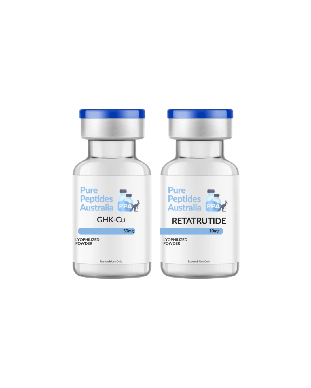 Retatrutide and GHK-Cu peptide bundle for research from Pure Peptides Australia