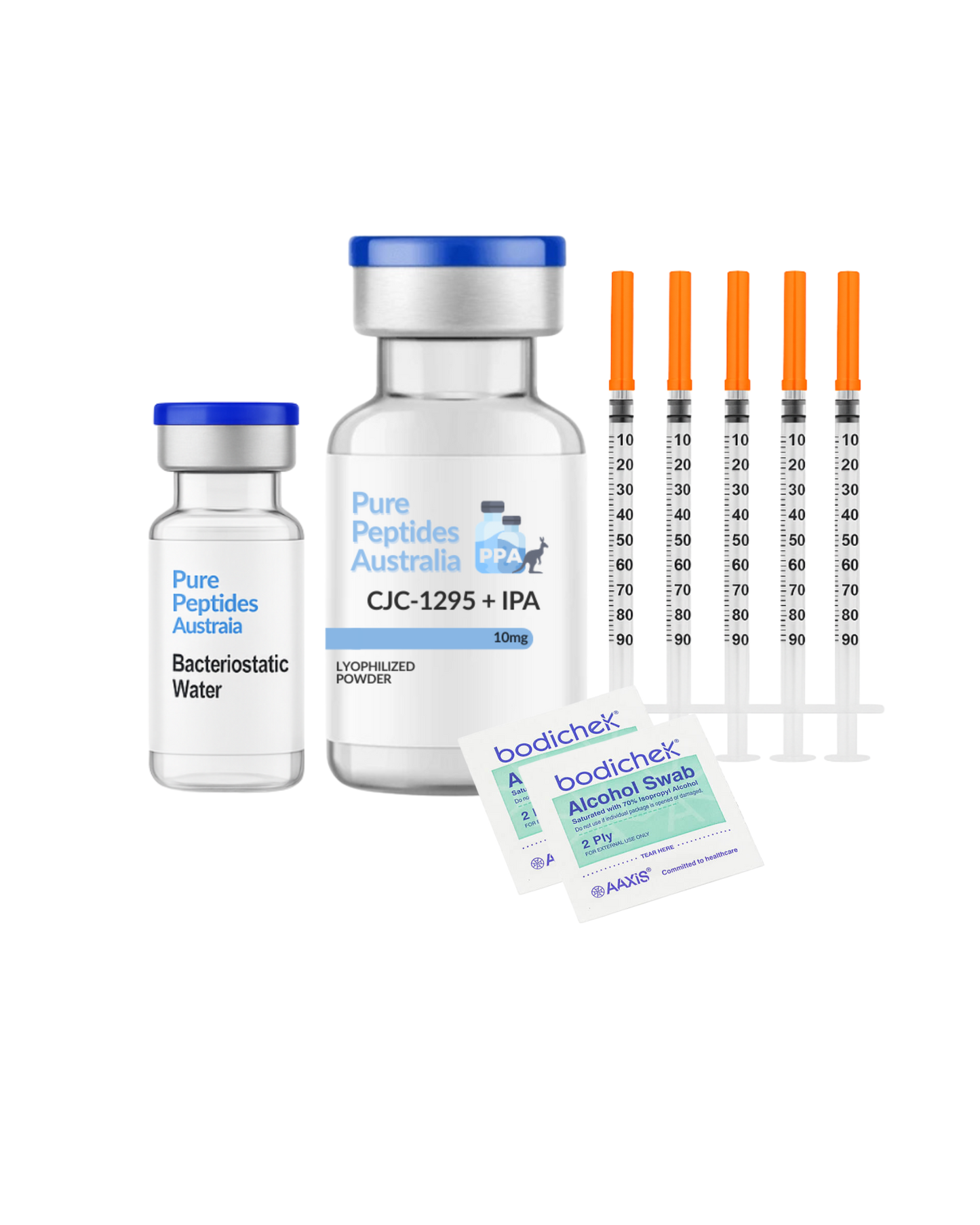 CJC-1295 Ipamorelin 10mg (5mg+5mg) research peptide vial Australia – Pure Peptides